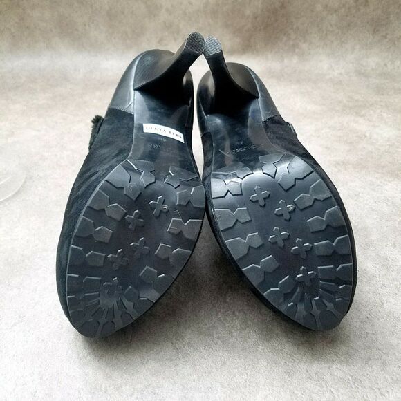 Guess Womens Oleta Sz 8 M Black Suede 4.5" Heeled Ankle Boot Platform Booties - Picture 8 of 10